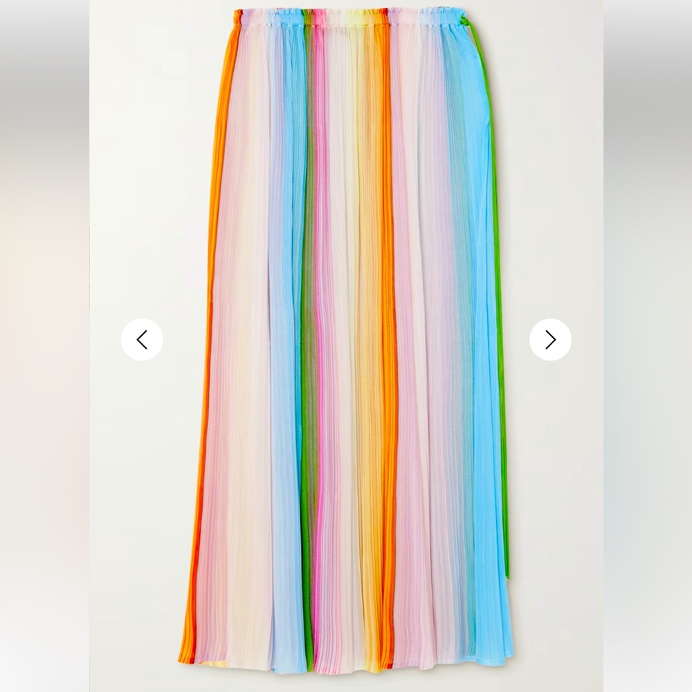 NEW MISSONI stripped crochet-knit wrap Midi skirt in Multi